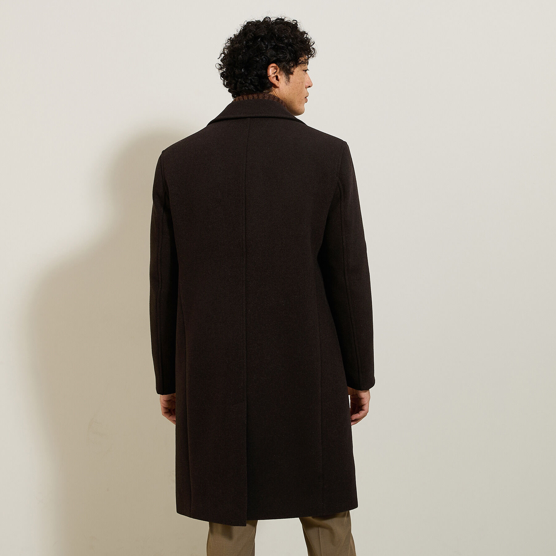Manteau long hiver en lainage Marron Jules