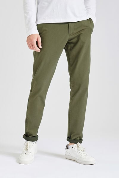 Pantalon chino en twill Vert