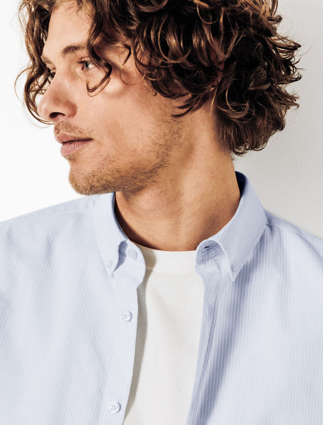 Chemise oxford en coton rayée