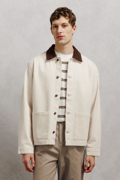 Veste en jean col chemise en velours
