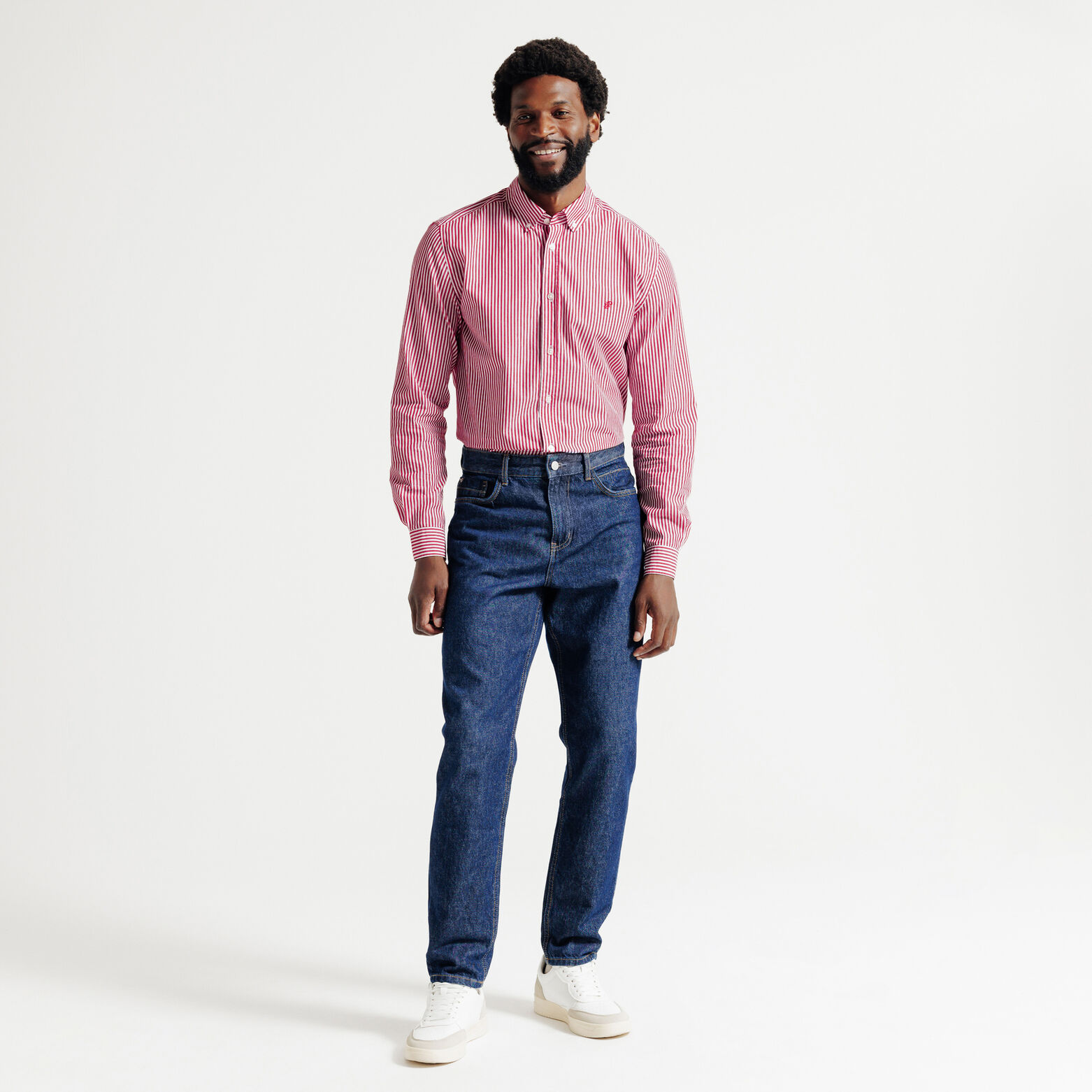 Chemise en coton rayée colorée