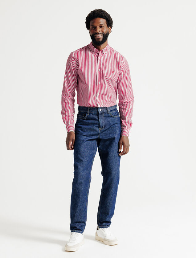 Chemise en coton ray&eacute;e color&eacute;e