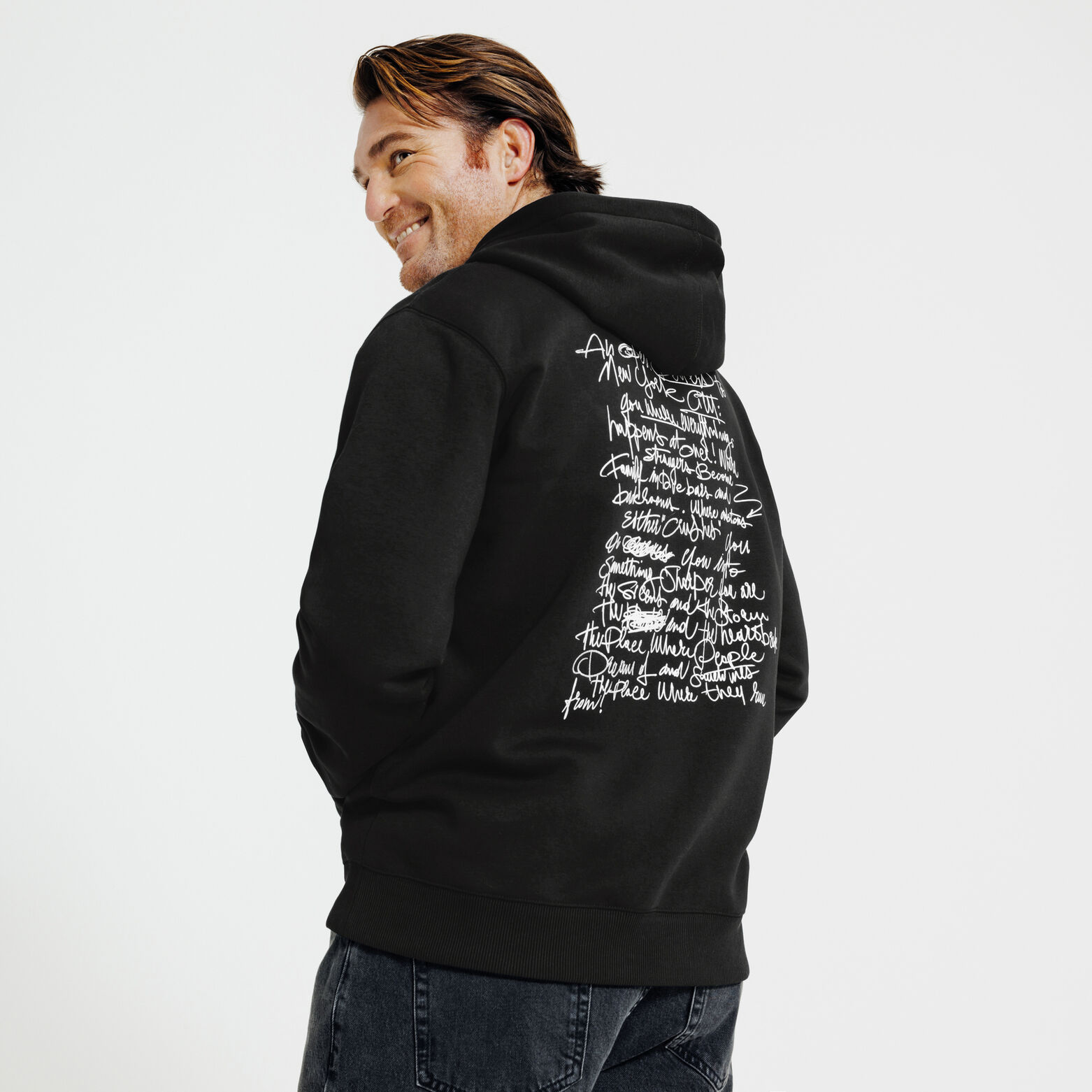 Sweat &agrave; capuche imprim&eacute; devant dos