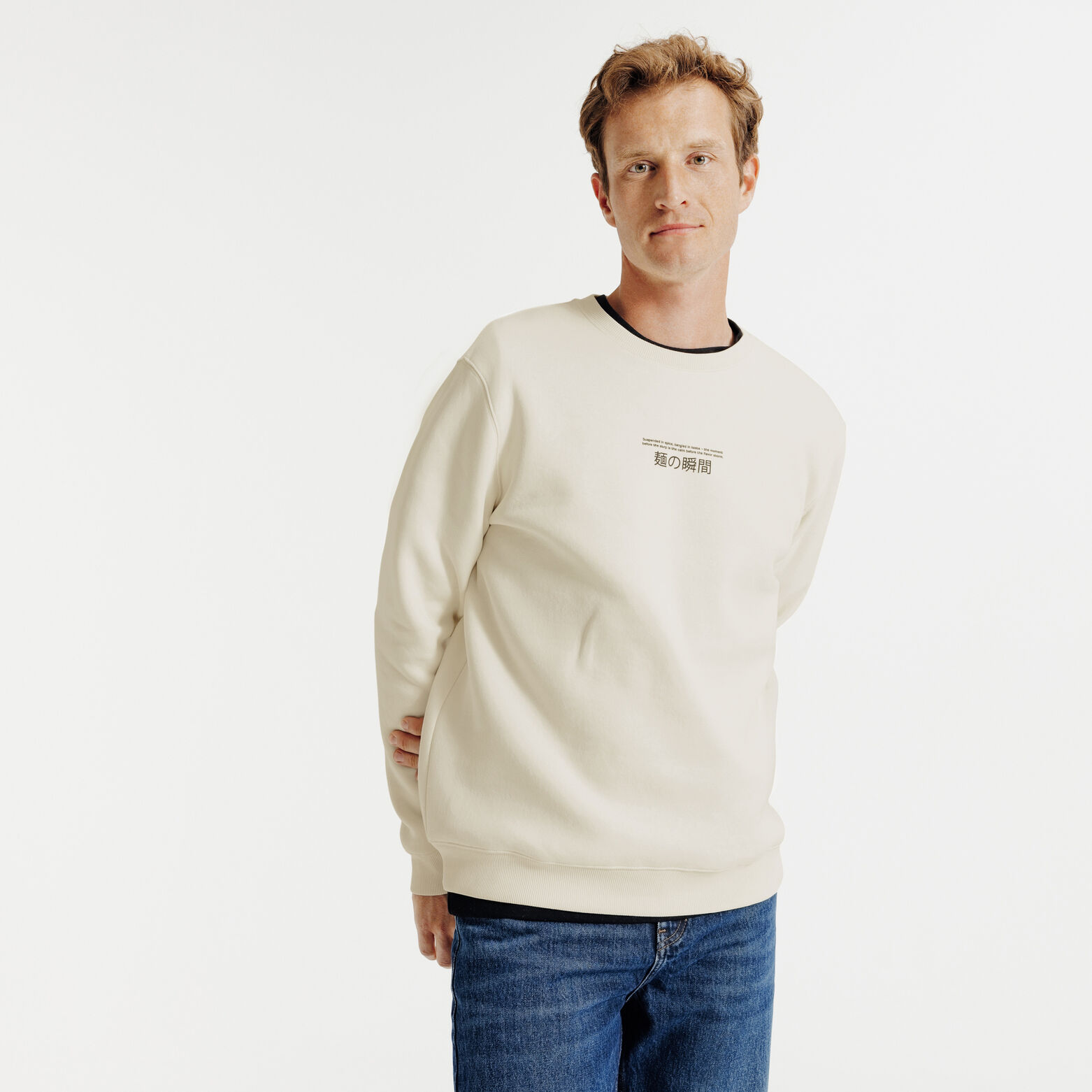 Sweater ronde hals met food afbeelding