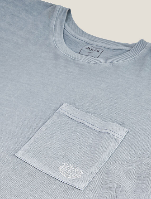 Tee shirt coton poche poitrine