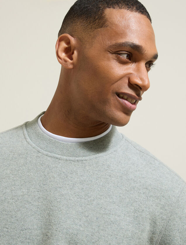 Sweat col rond en maille uni