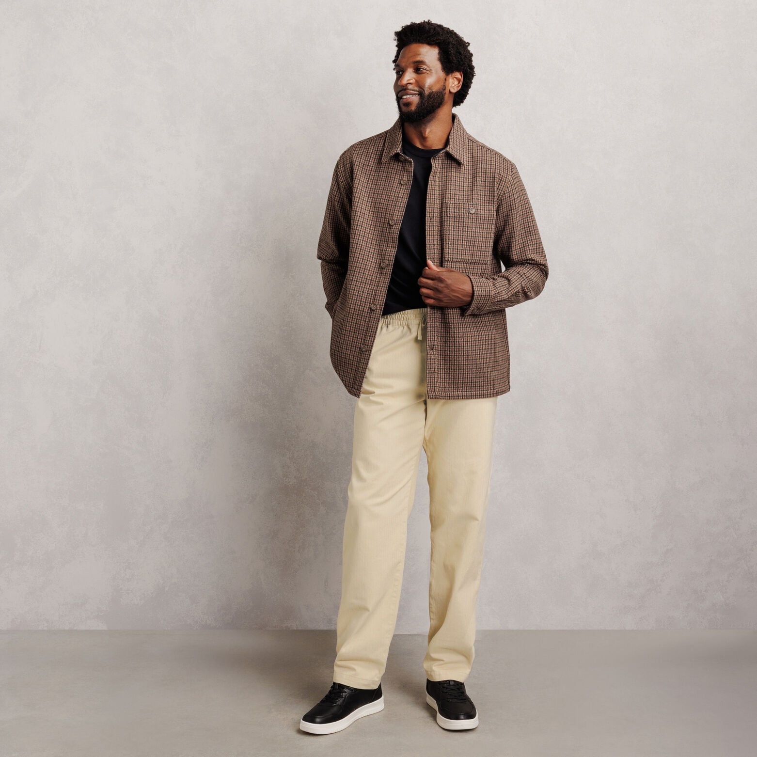 Pantalon tapered taille &eacute;lastiqu&eacute;e 100% coton