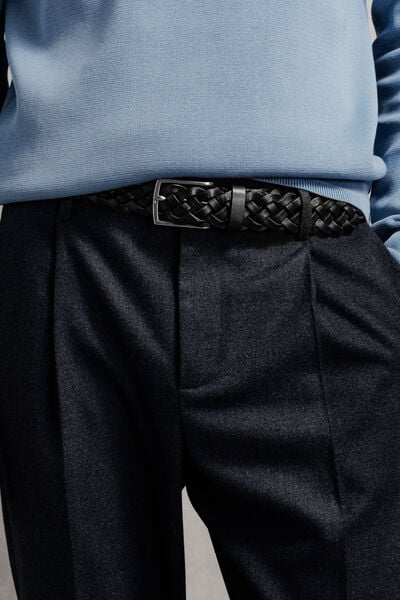 Ceinture tress&eacute;e en cuir