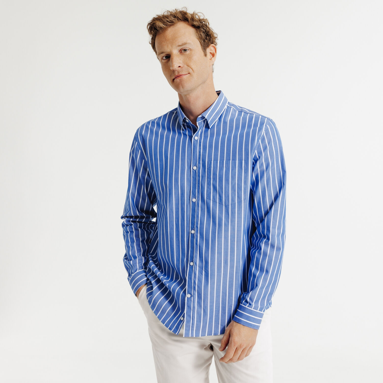 Chemise en coton rayée