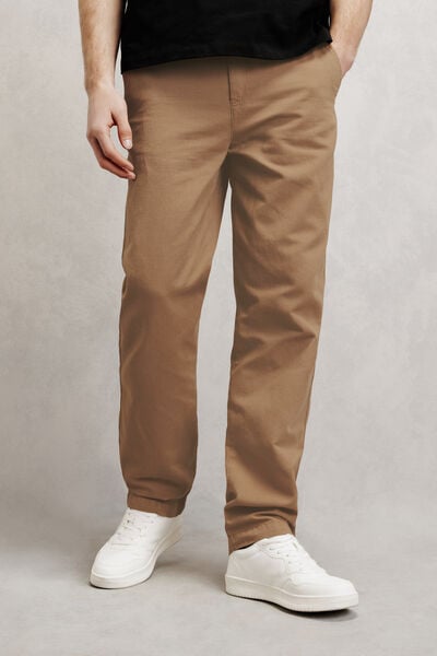 Loose fit broek in katoen en linnen