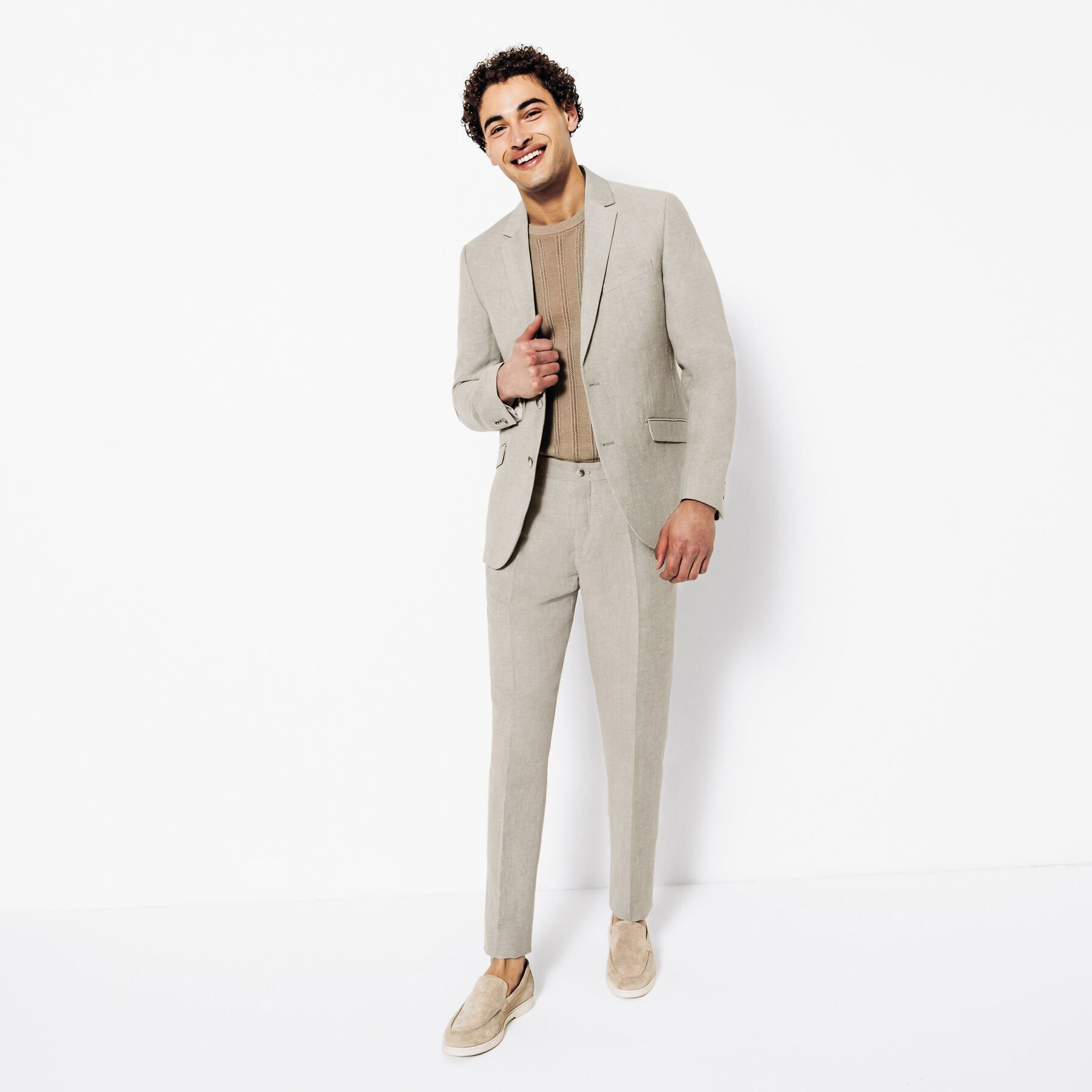 Pantalon de costume contenant du lin slim