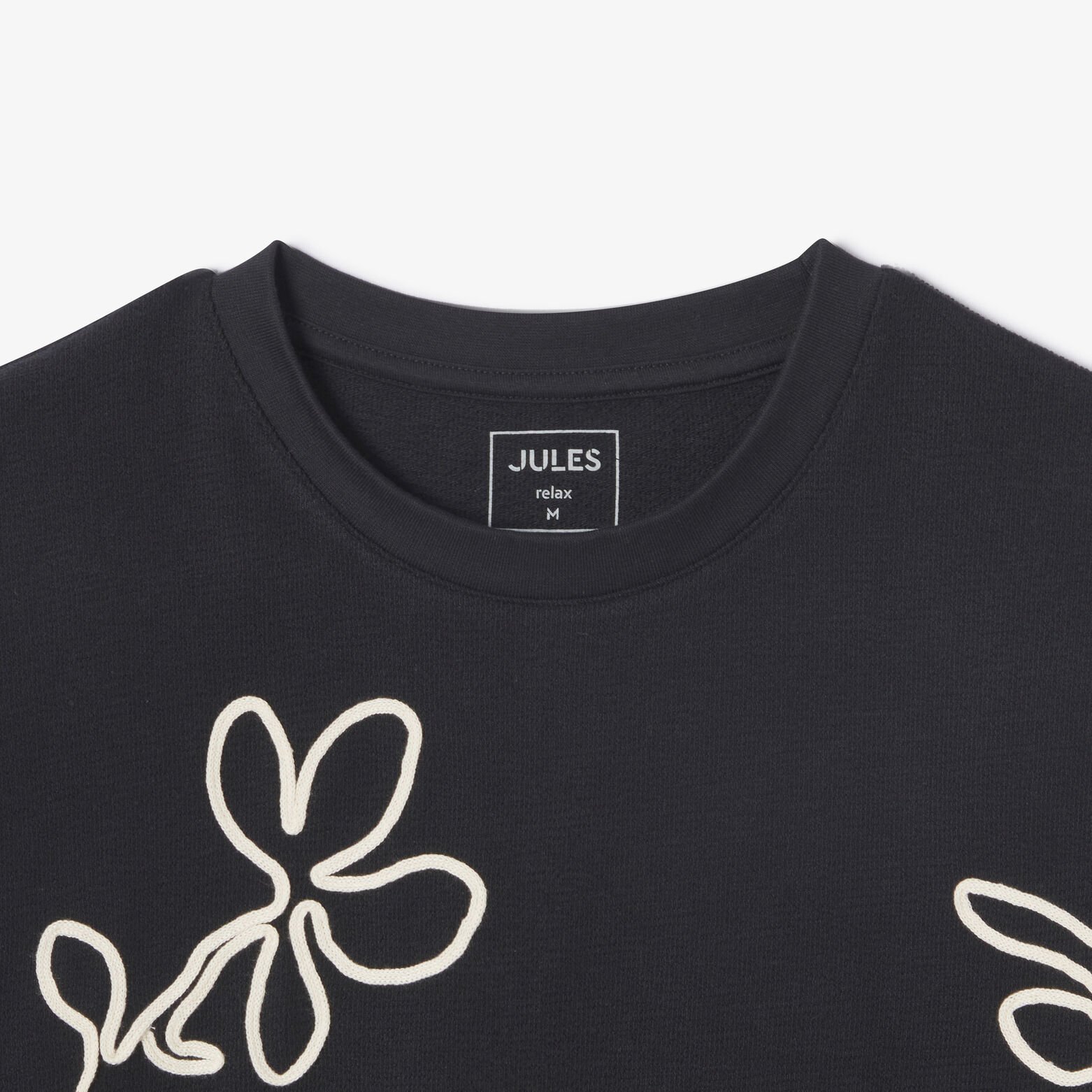 Tee shirt fleurs en cordelette mati&egrave;re fantaisie