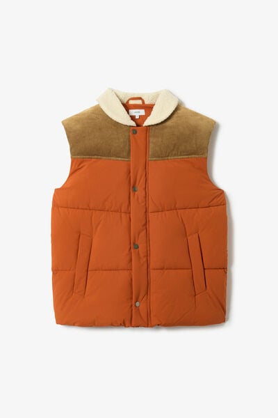 Doudoune sans manches col en sherpa