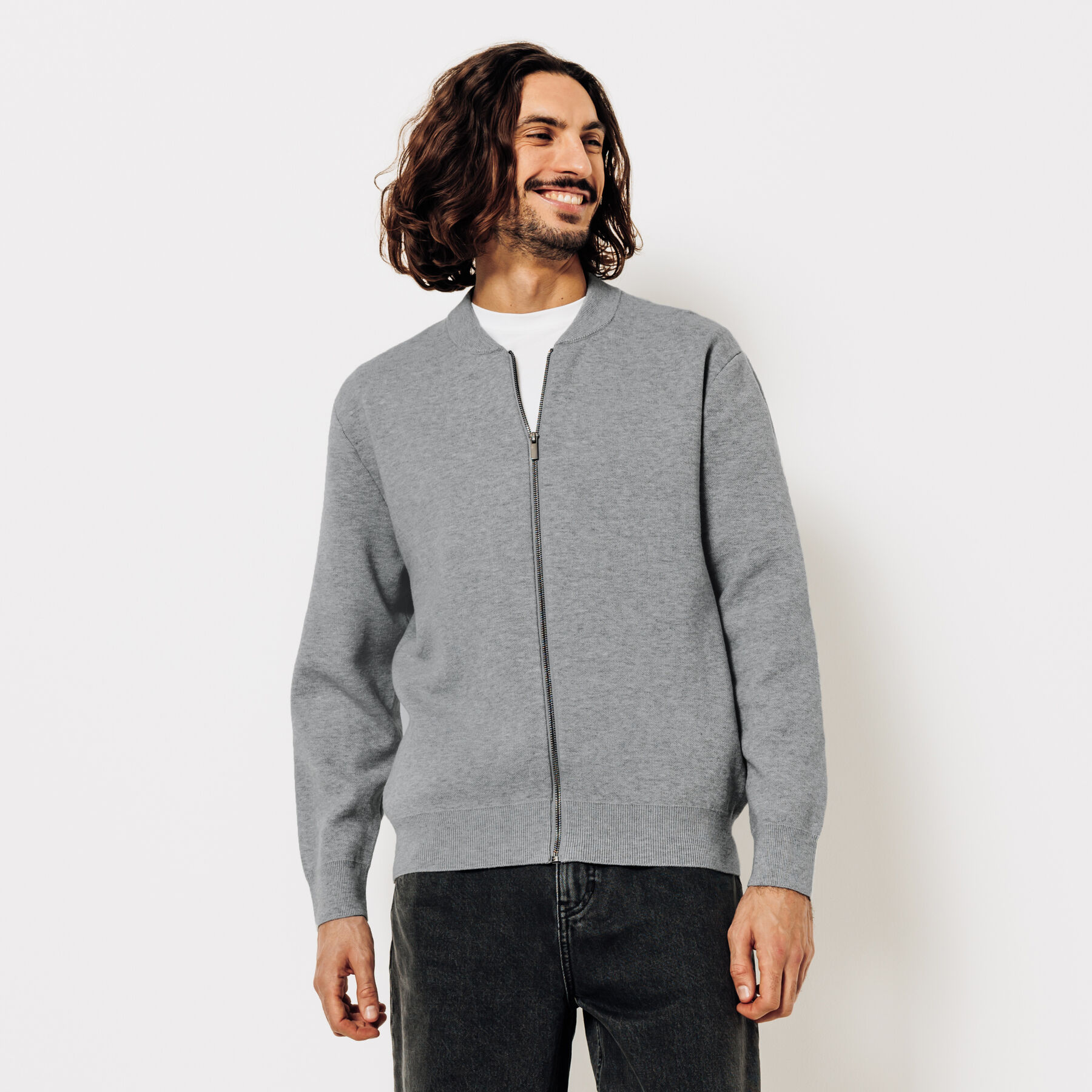 Gilet Homme Jules Taille XL - Gris Avec écusson Bleu - 100% Coton - Occasion Excellent état