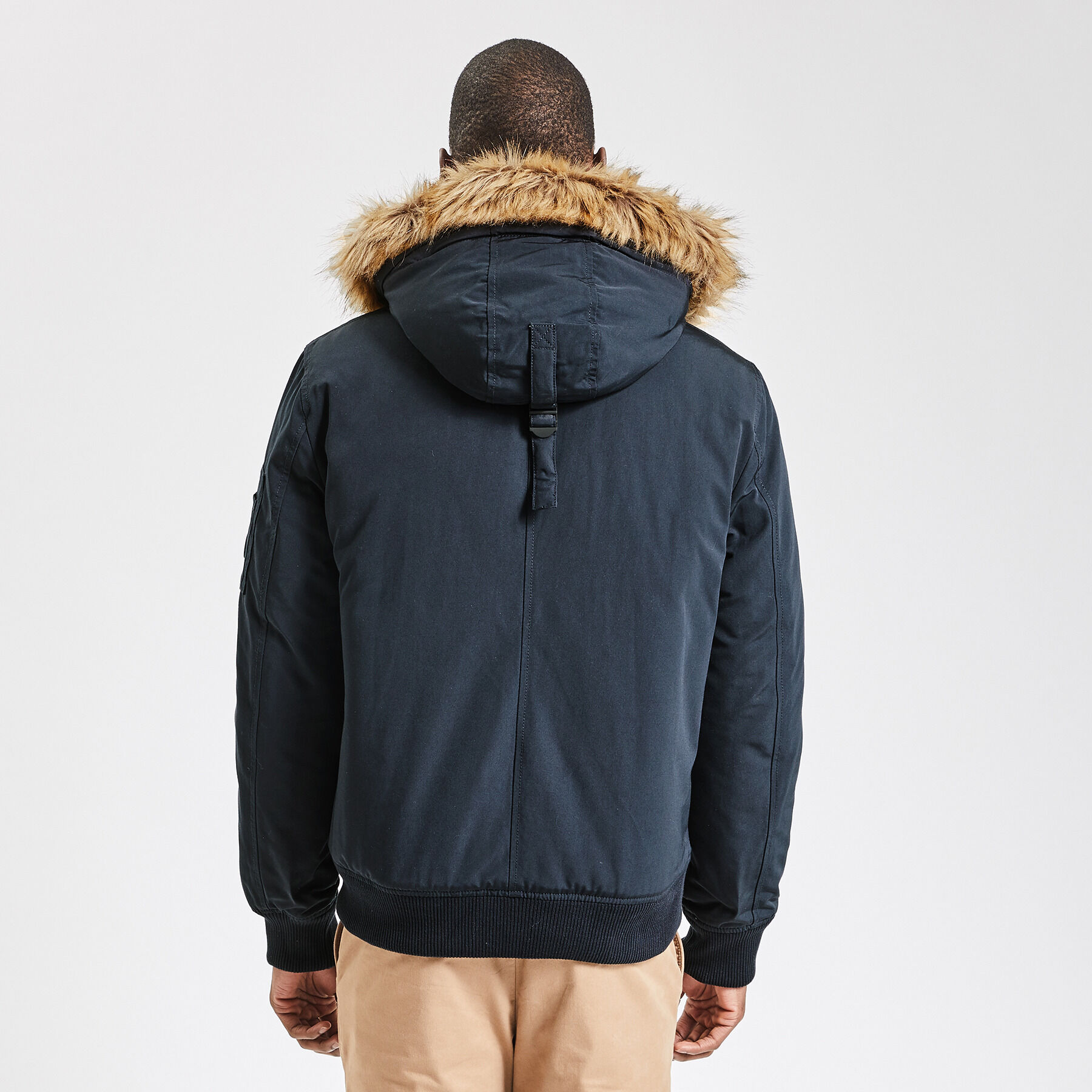 Blouson ski d perlant capuche Bleu fonc Jules