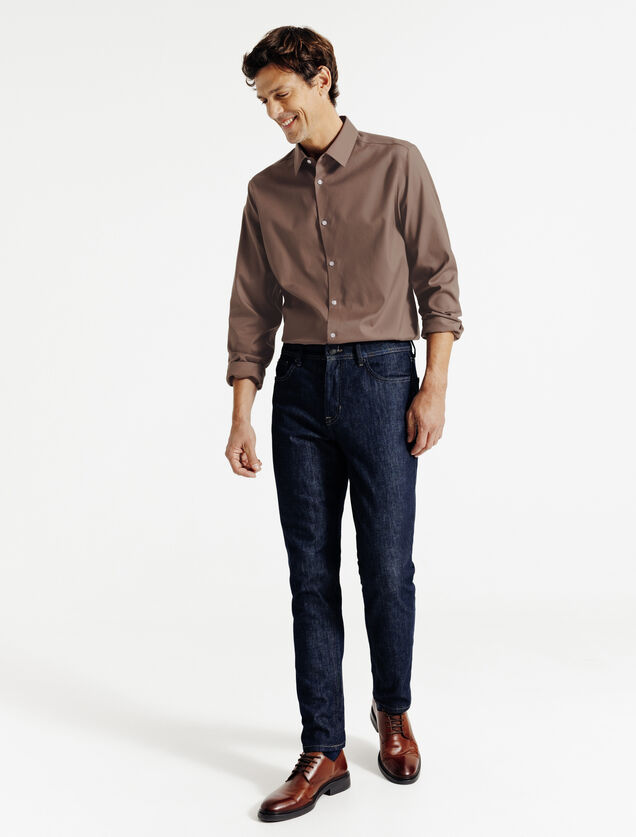 Chemise sans repassage en coton regular