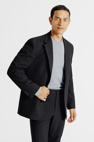 Gestreept comfort fit kostuumvest