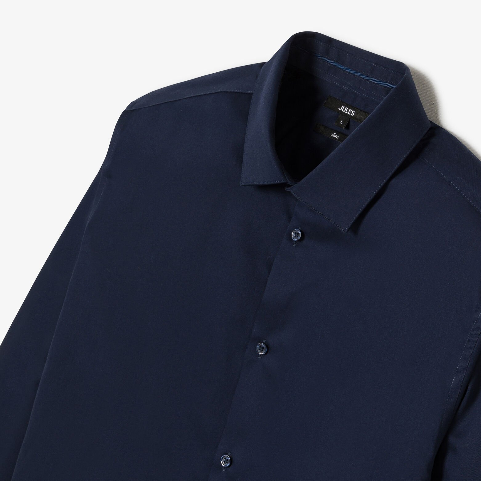 Chemise sans repassage en coton unie slim