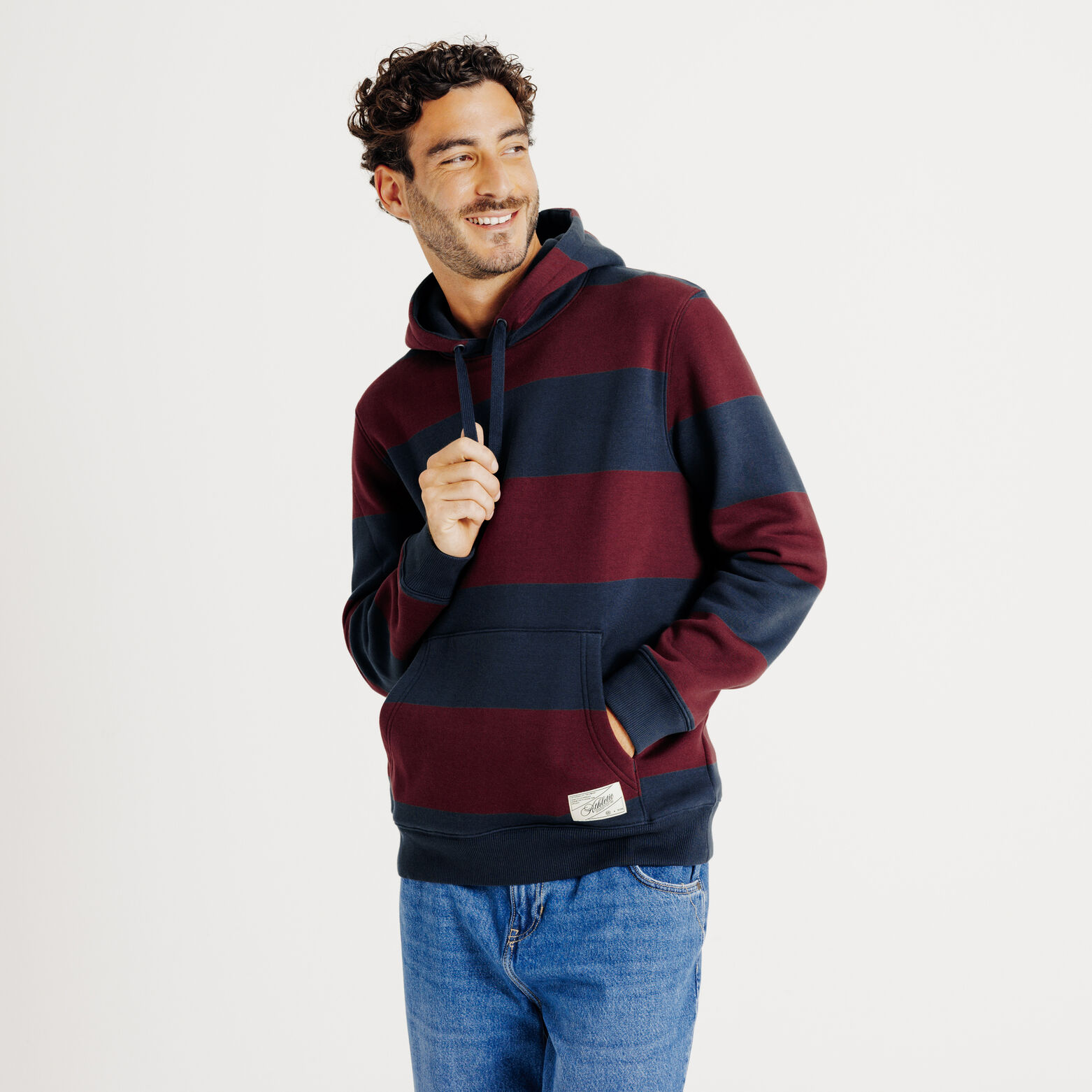 Gestreepte sweater met kap