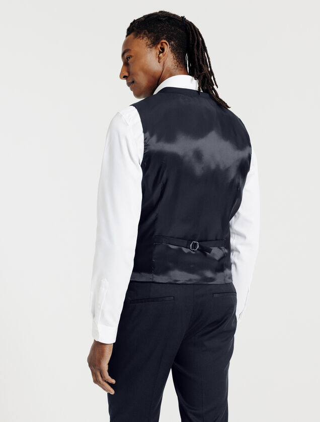 Slim fit kostuumgilet in bi-stretchstof
