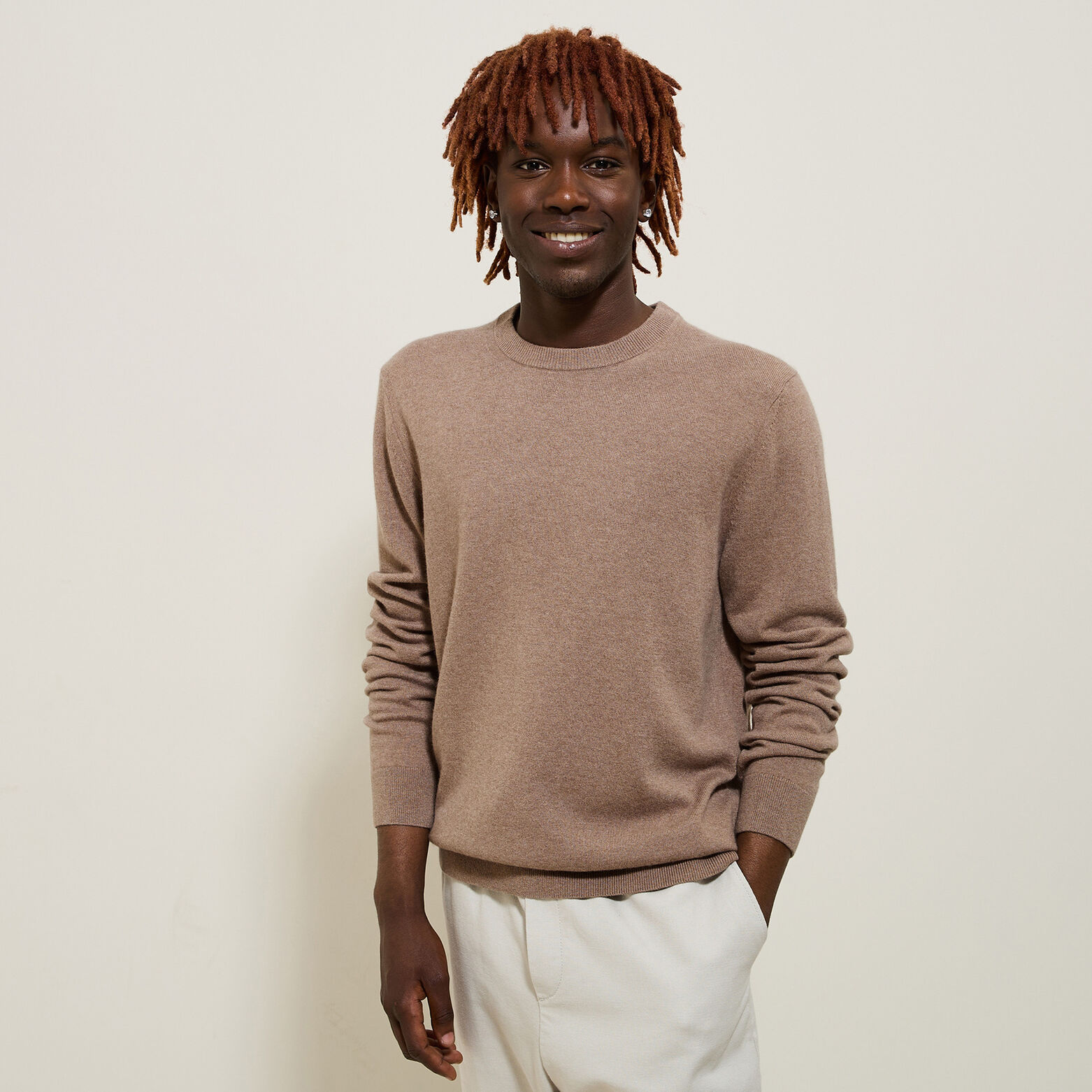 Trui met ronde hals van merinos/kasjmiermix