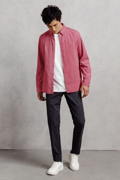 Chemise en velours c&ocirc;tel&eacute; unie 100% coton