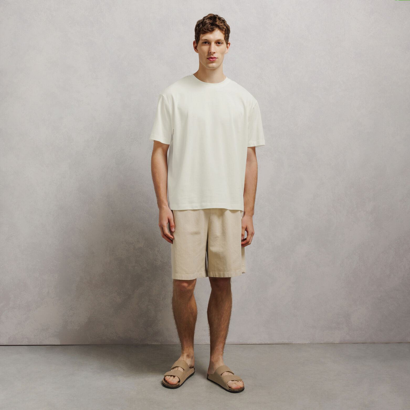 Tee shirt col rond relax imprim&eacute; dos timbre