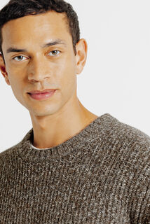 Pull col rond tweed