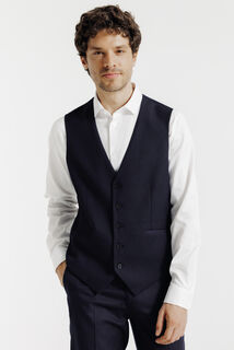 Slim effen kostuumgilet