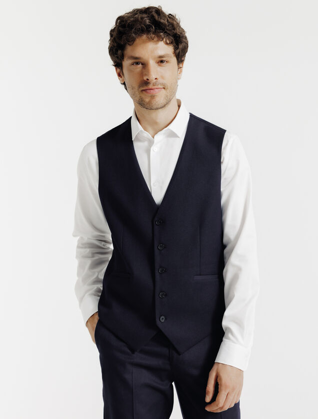 Slim effen kostuumgilet