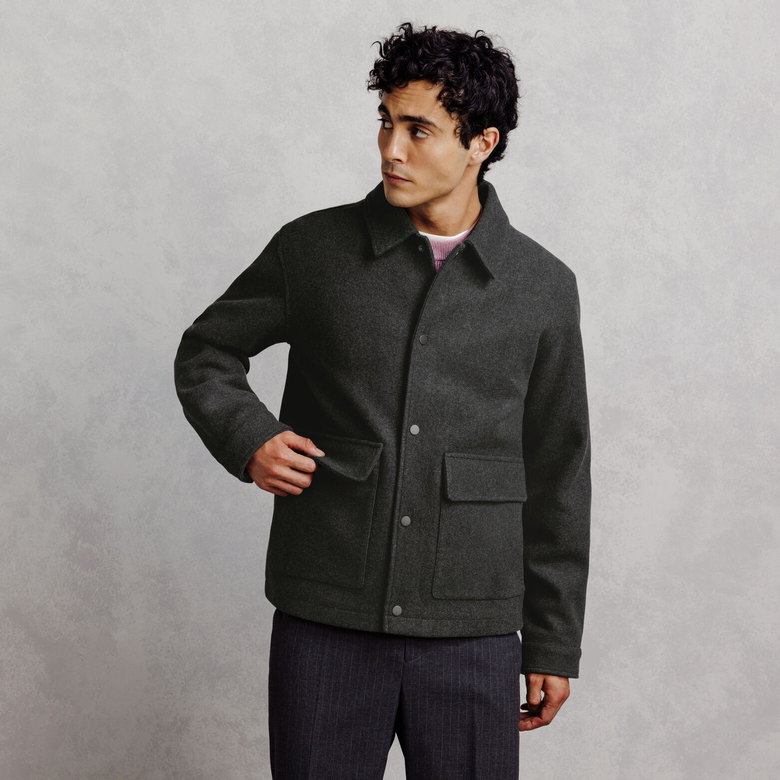 Blouson col chemise pressionn&eacute;