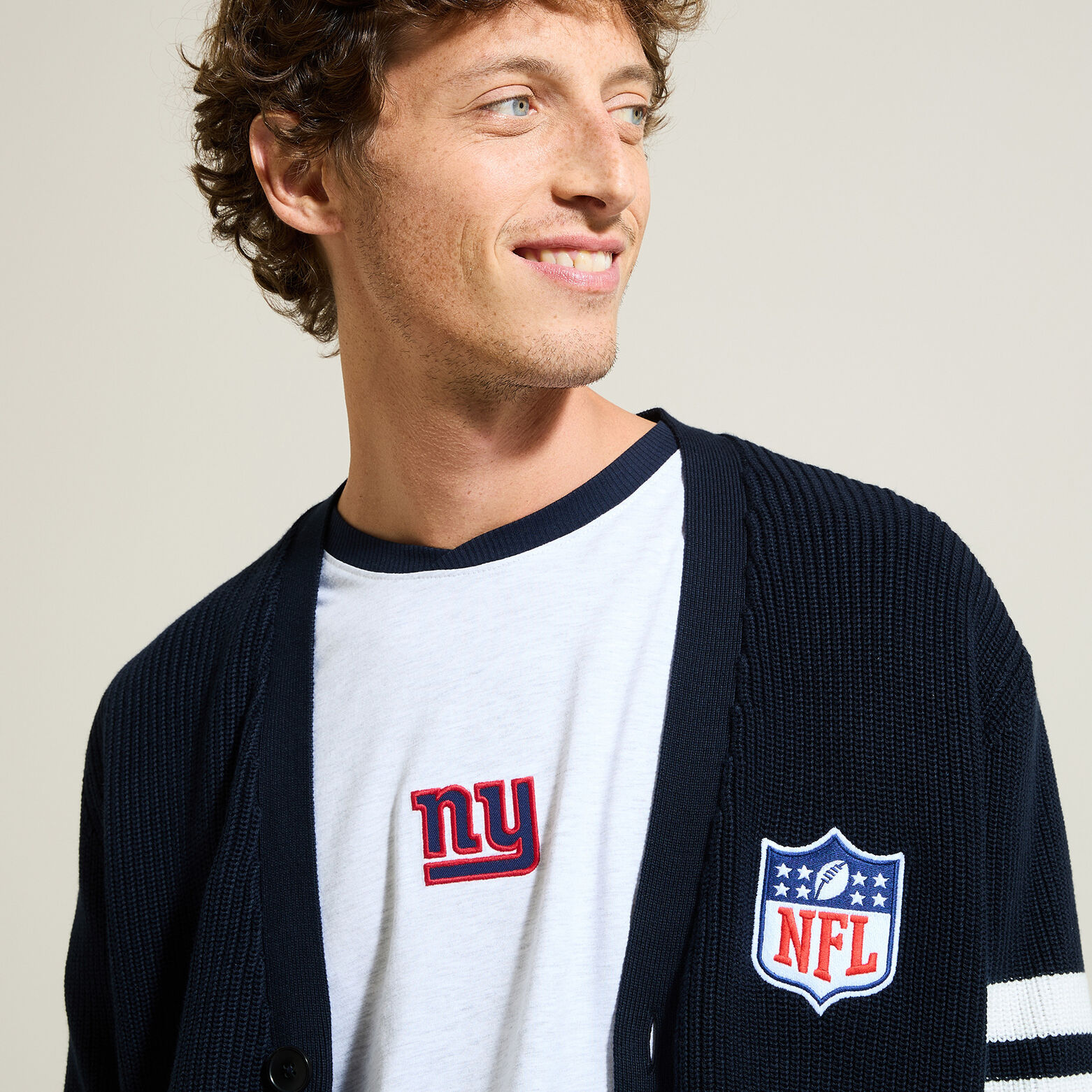 Gilet cardigan boutonné licence NFL
