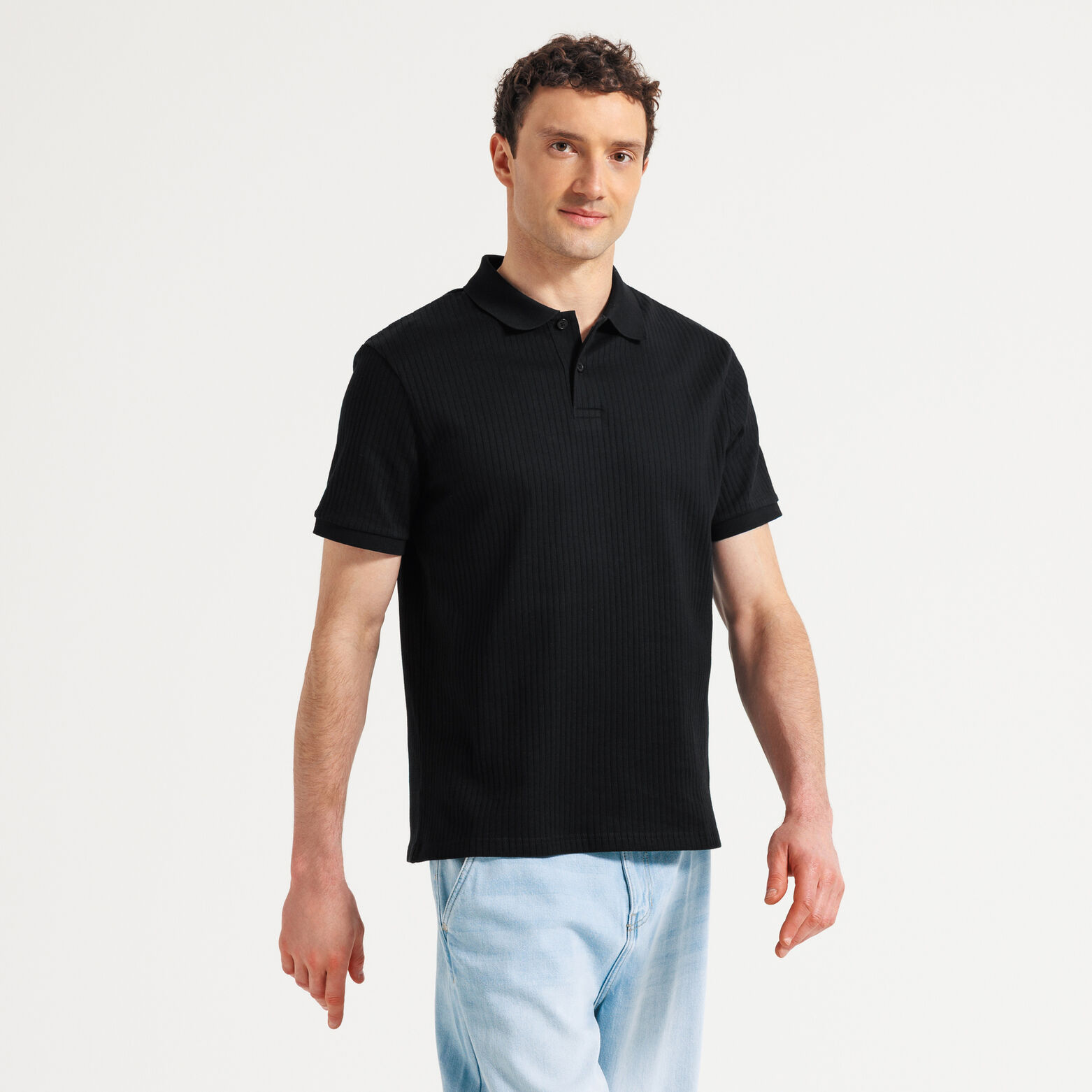 Polo manches courtes textur&eacute;