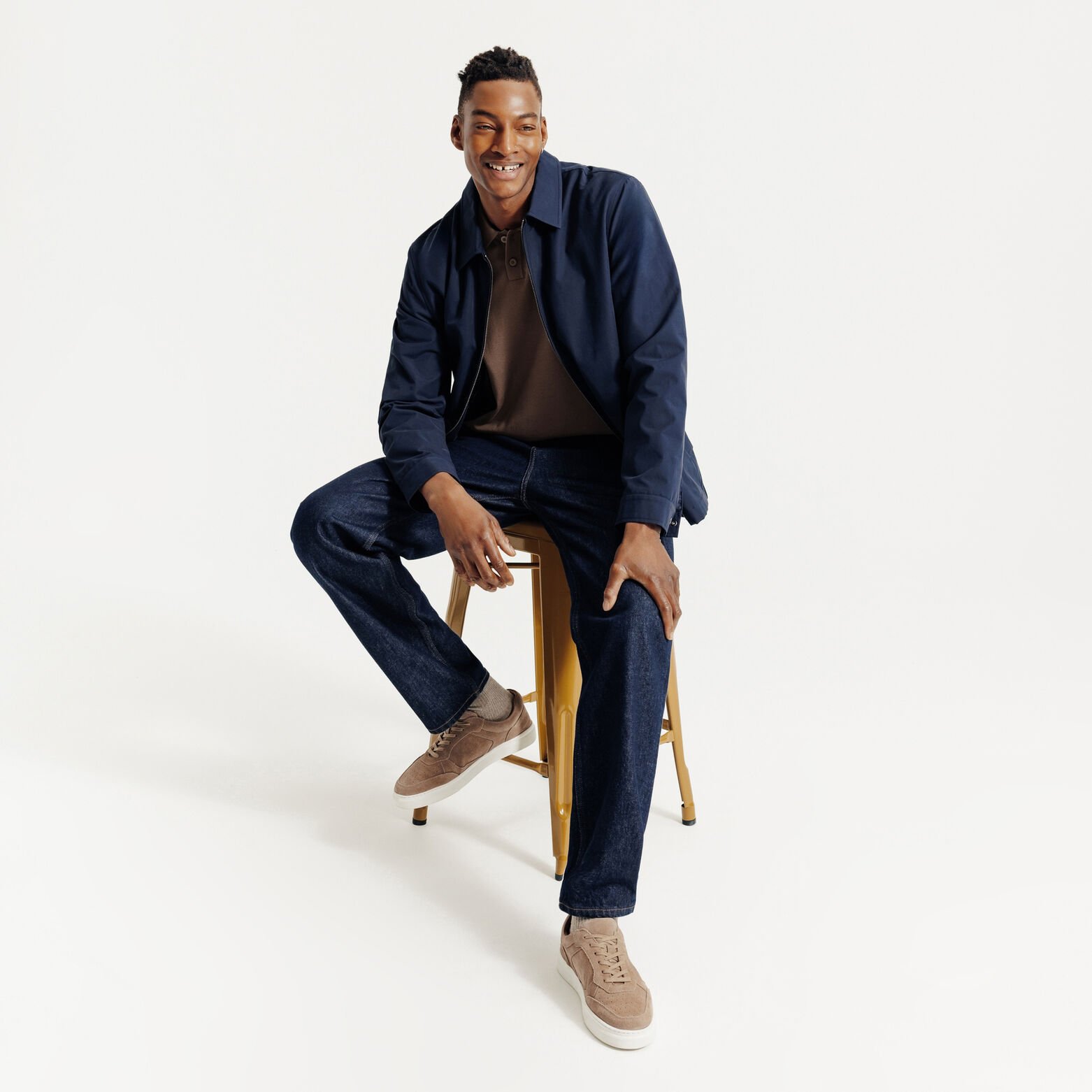 Polo en maille manches courtes col boutonn&eacute;