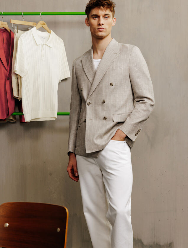 Comfort fit gekruist kostuumvest