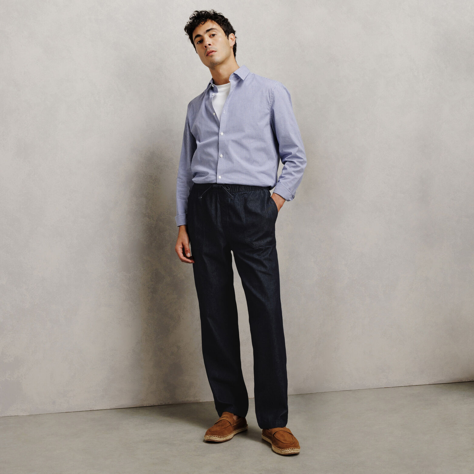 Jean loose taille &eacute;lastiqu&eacute;e