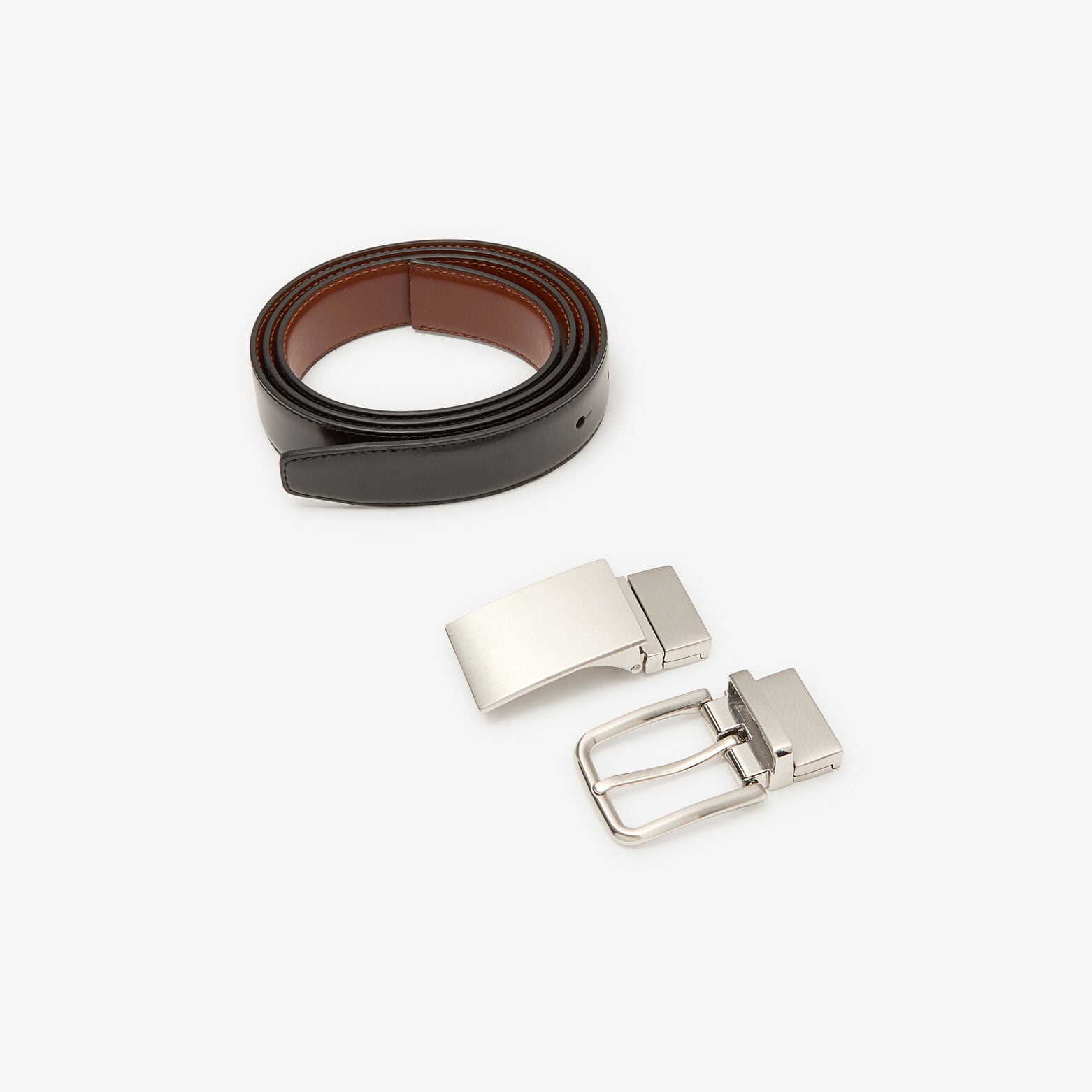 Coffret ceinture en cuir r&eacute;versible