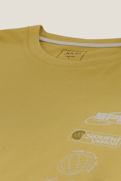 Tee shirt col rond imprim&eacute; en coton