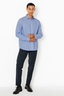 Slim fit gestreept katoenen overhemd, strijkvrij