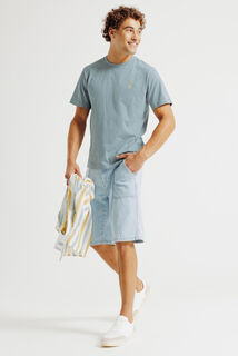 Tee shirt mati&egrave;re flamm&eacute;e broderie poitrine