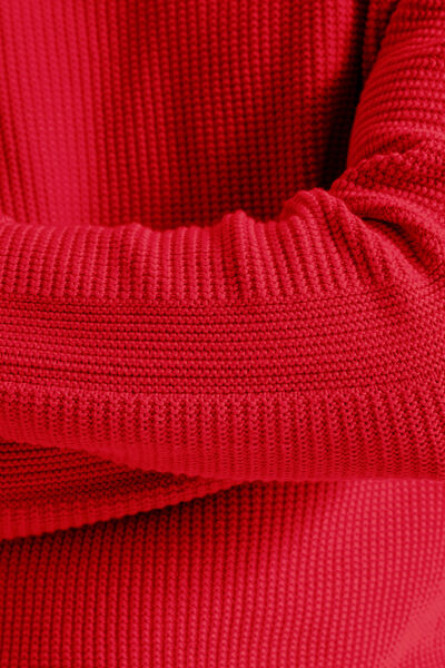 Pull col rond jeux de points fantaisie