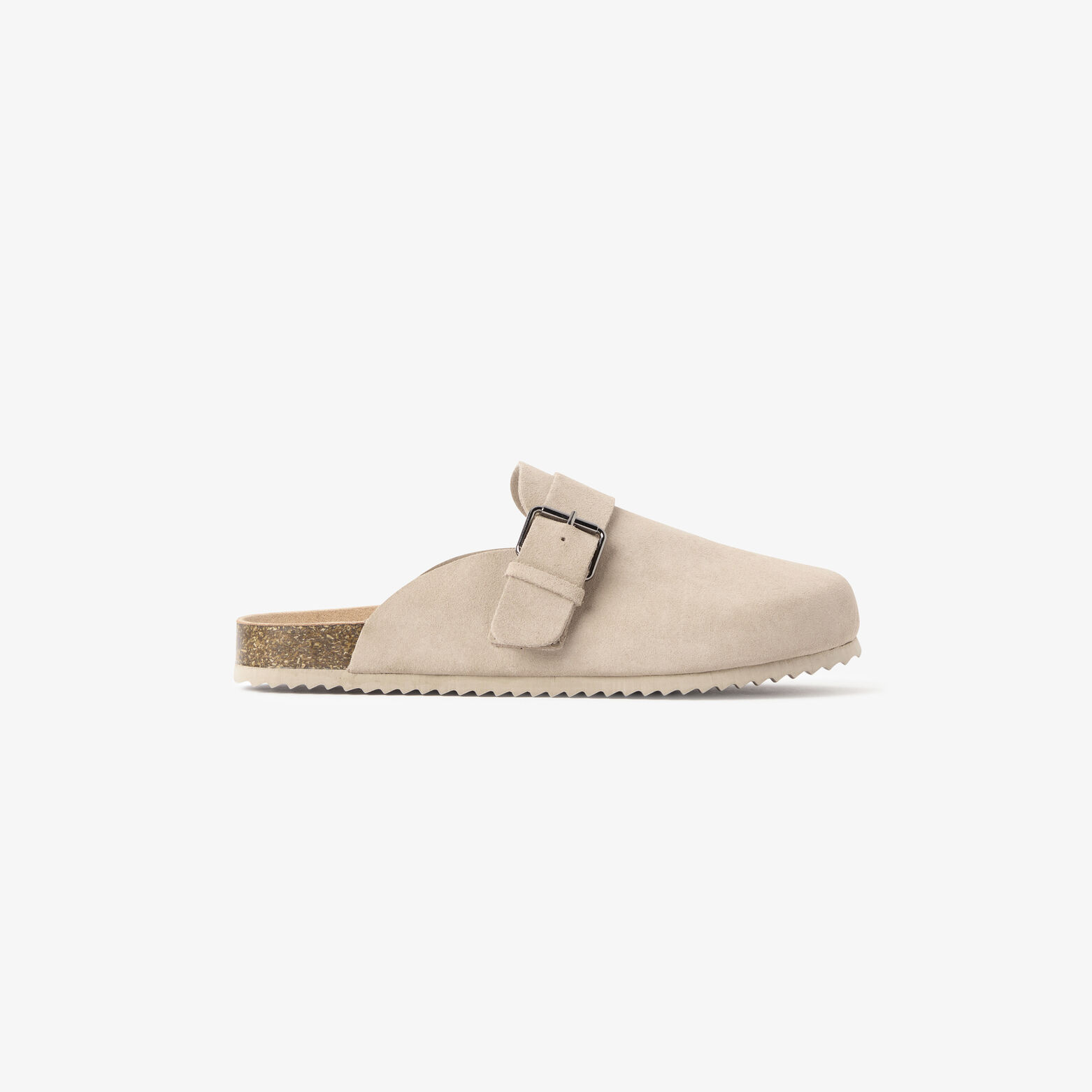 Mules esprit sabot en cuir su&egrave;de