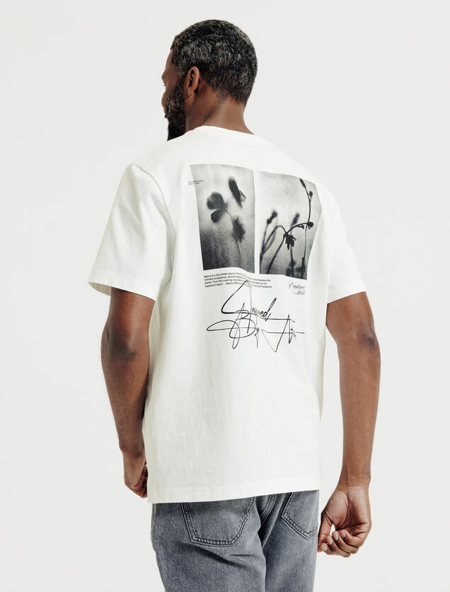 T-shirt met gebloemde print voor- en achteraan