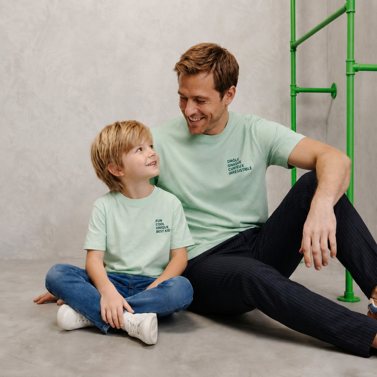 Tee shirt enfant  f&ecirc;te des p&egrave;res imprim&eacute; poitrine