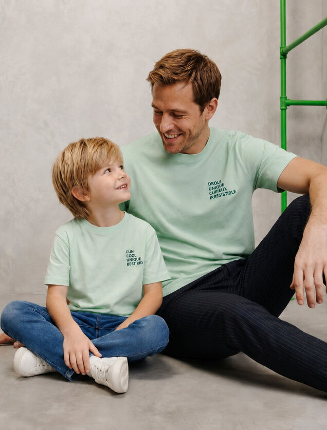 Kinder-t-shirt voor Vaderdag, print op de borst