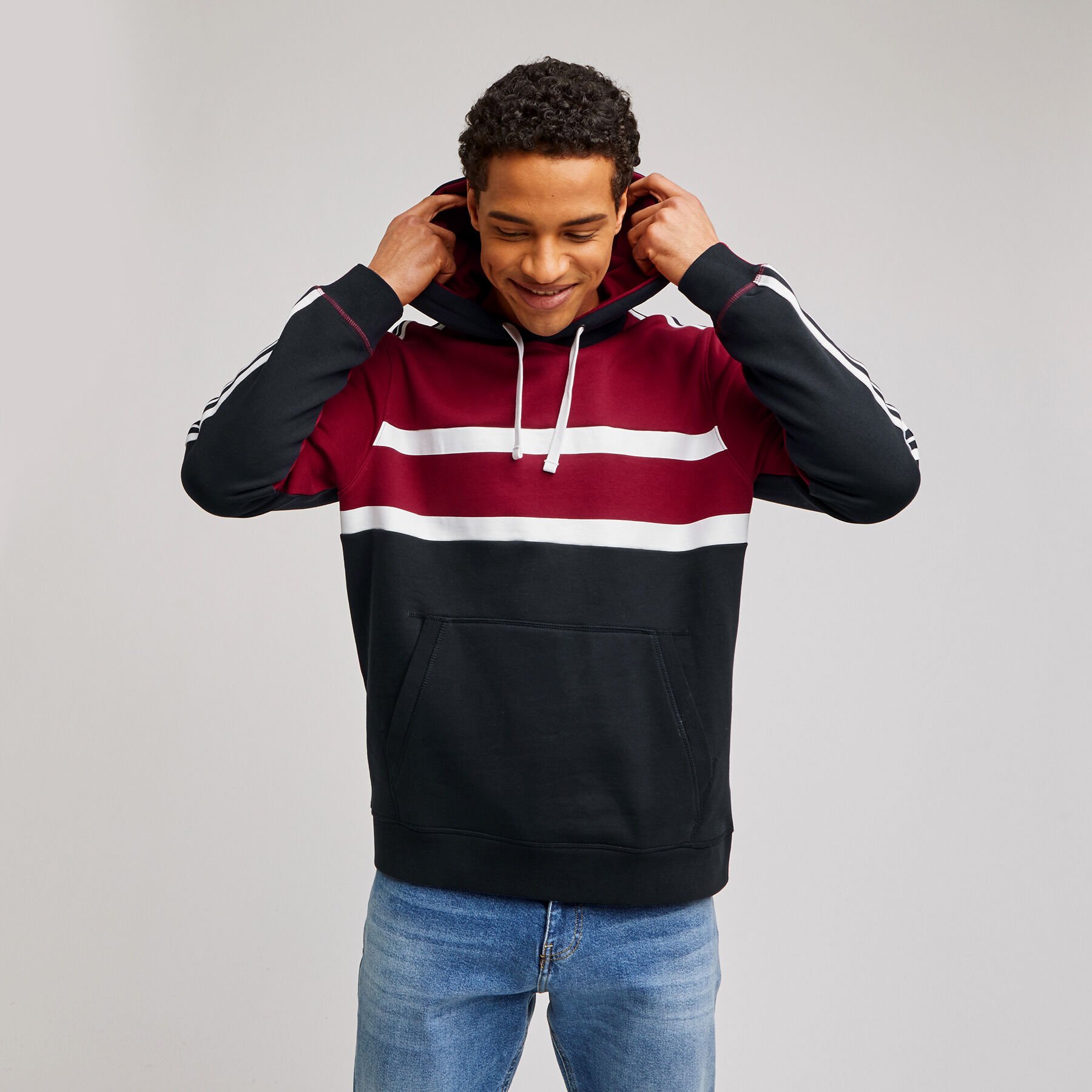 Sweat a capuche tricolore Clearance