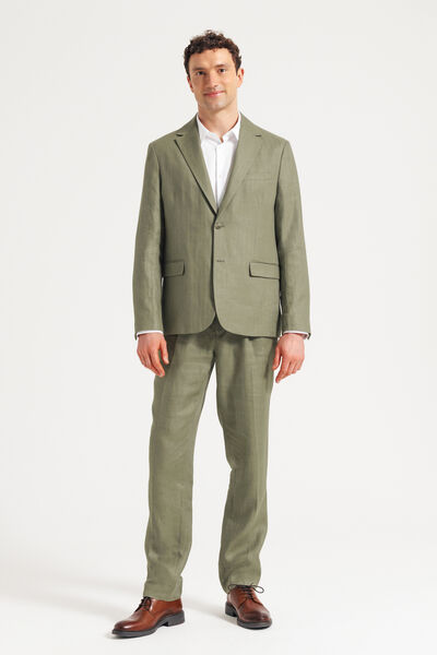 Pantalon de costume chevron confort en lin