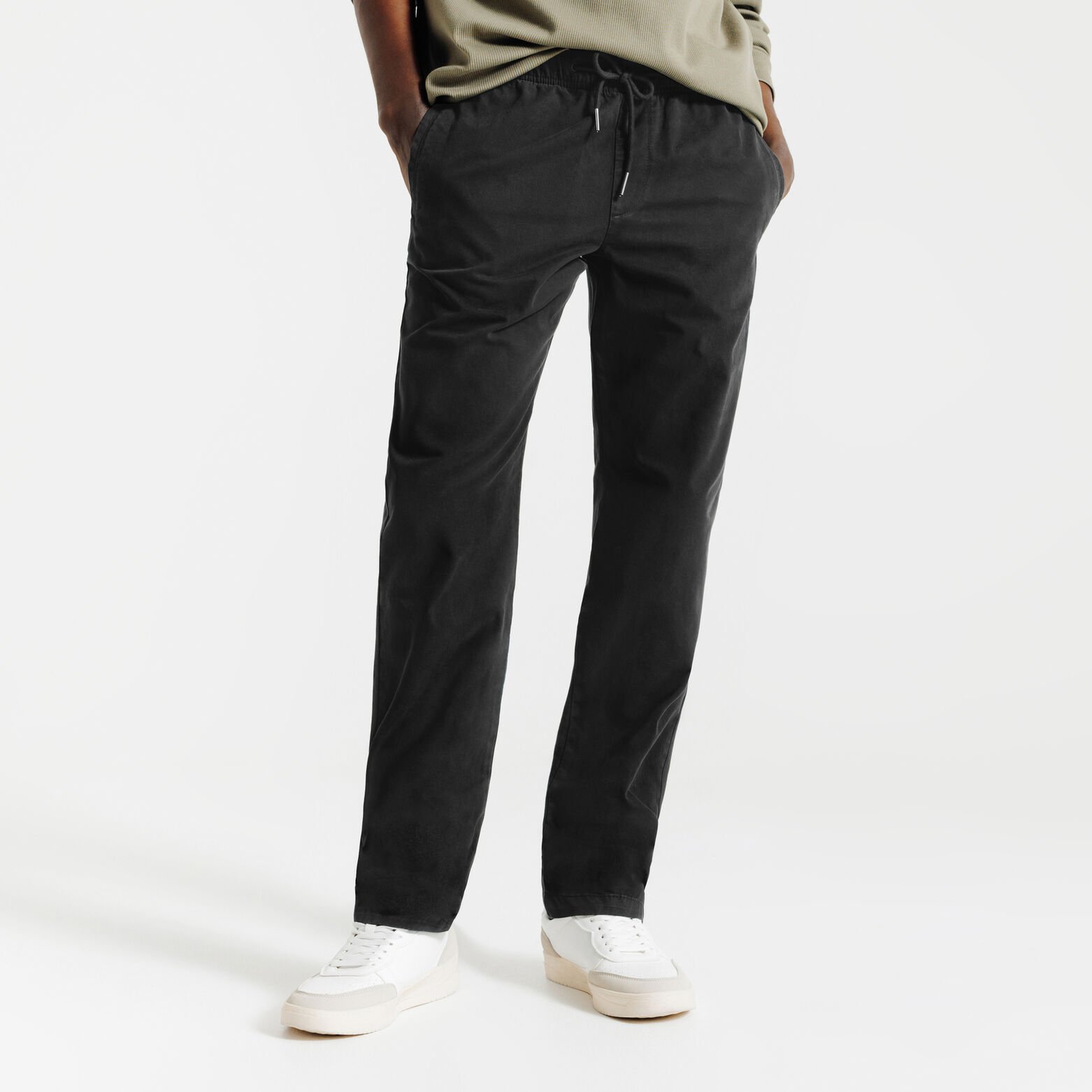Pantalon straight taille &eacute;lastiqu&eacute;e