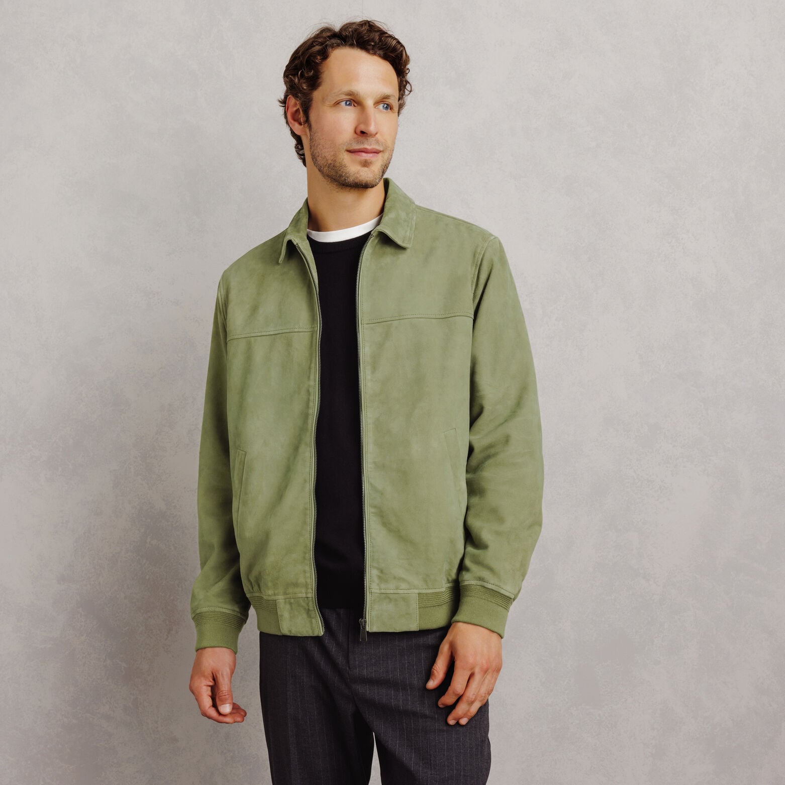 Blouson 100% cuir col chemise