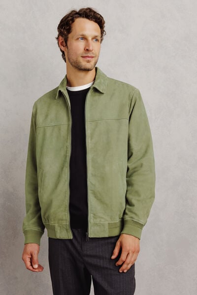Blouson 100% cuir col chemise